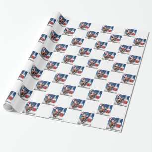 Santa Claus Reindeer Chimney Christmas Eve Holiday Wrapping Paper