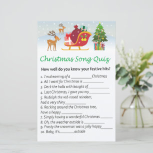 Santa claus reindeer christmas song quiz game