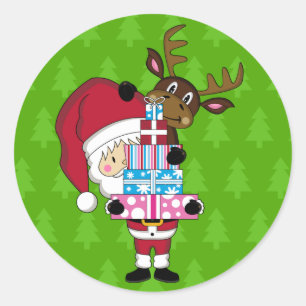 Santa Claus & Reindeer Sticker