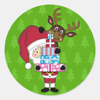 Santa Claus & Reindeer Sticker