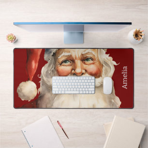 Santa Claus Retro Christmas Desk Mat
