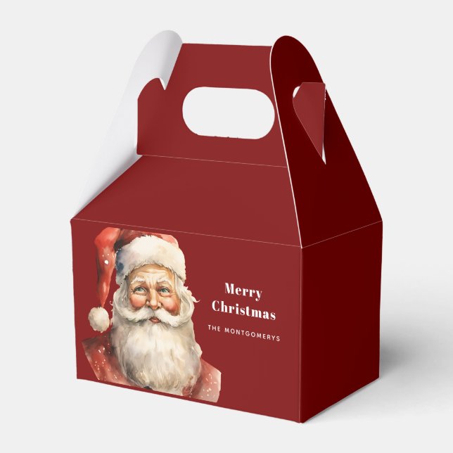 Santa Claus Retro Christmas Favor Box (Front Side)