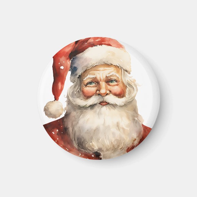 Santa Claus Retro Christmas Magnet (Front)