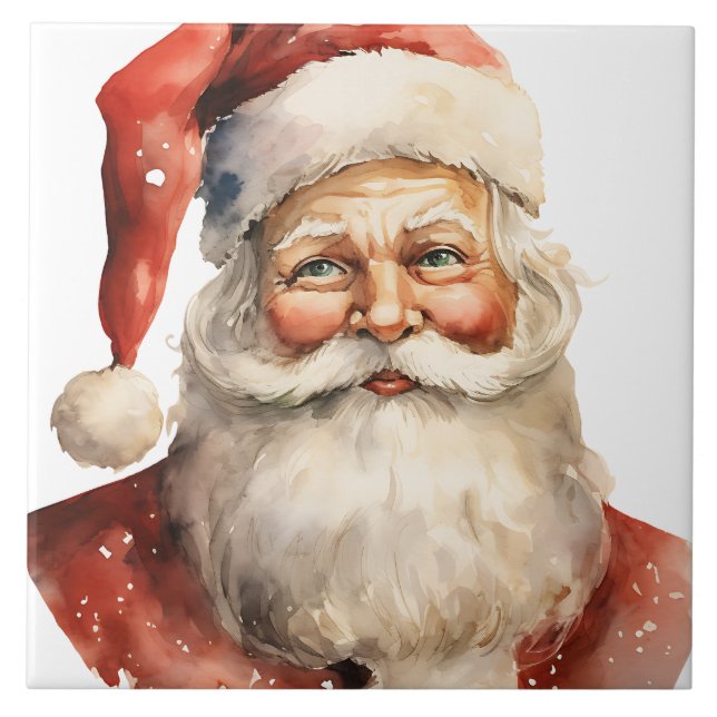 Santa Claus Retro Christmas Tile (Front)