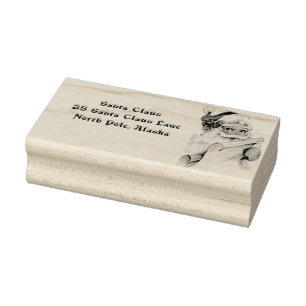 Santa Claus Return Address North Pole Rubber Stamp