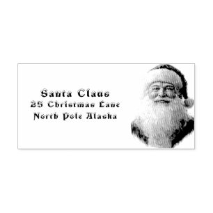 Santa Claus Return Address North Pole Rubber Stamp
