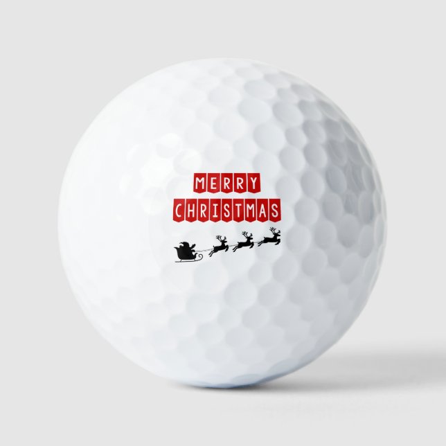 Santa Claus rides golf cart  Balls (Front)