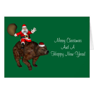 Santa Claus Riding A Bear