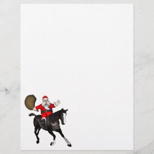 Santa Claus Riding A Black Horse