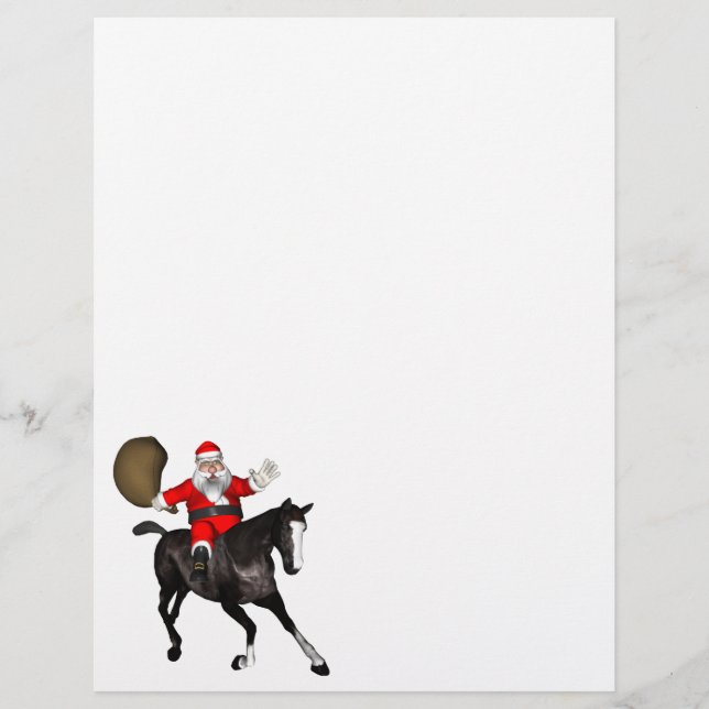 Santa Claus Riding A Black Horse (Front)