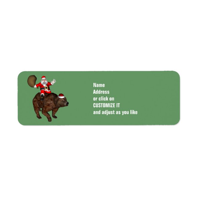Santa Claus Riding A Brown Bear (Front)