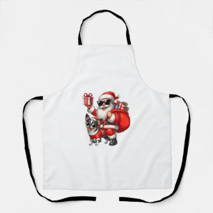 Santa Claus Riding a Chihuahua Dog Christmas Boys Apron