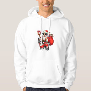 Santa Claus Riding a Chihuahua Dog Christmas Boys Hoodie