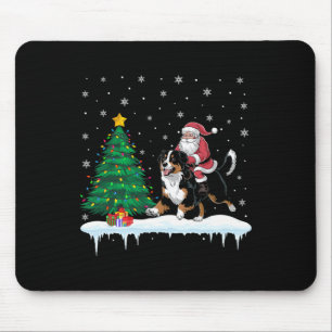 Santa Claus Riding Bernese Mountain Dog Boys Girls Mouse Pad