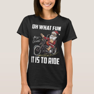 Santa Claus Riding Motorcycle Bike Cool Biker Chri T-Shirt