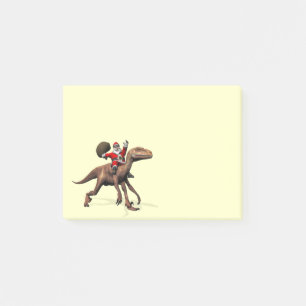 Santa Claus Riding On Deinonychus Post-it Notes