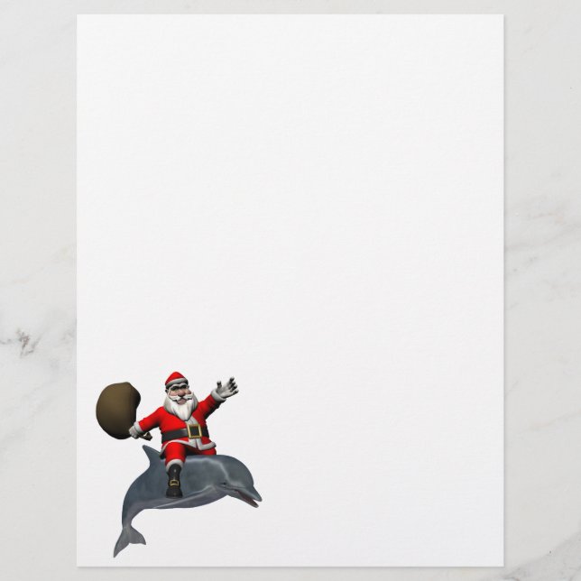 Santa Claus Riding On Dolphin (Front)