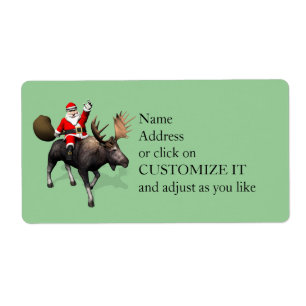 Santa Claus Riding On Moose