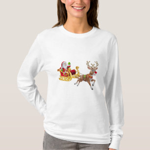 Santa Claus riding on sleigh T-Shirt