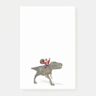 Santa Claus Riding On Trex Post-it Notes