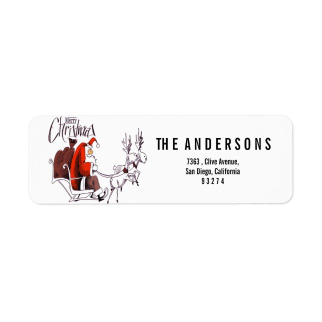 Santa Claus Riding Reindeer Christmas (Front)
