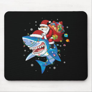 Santa Claus Riding Shark Lover Merry Christmas Xma Mouse Pad
