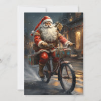 Santa Claus Riding the Bike Christmas