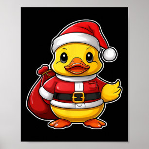 Santa Claus Rubber Duck Christmas Xmas Pyjamas  Poster