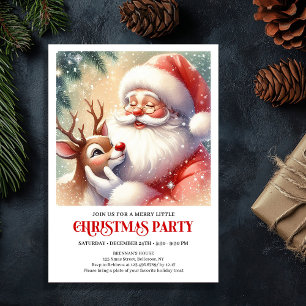 Santa Claus Rudolph Christmas Family Fun Celebrate Invitation