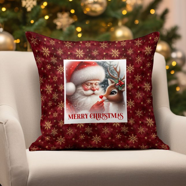 Santa Claus & Rudolph Christmas Pillow for Winter  (Santa Claus & Rudolph Christmas Pillow for Winter Cheer
)