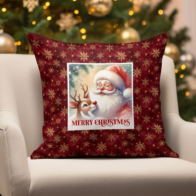 Santa Claus Rudolph Cozy Xmas Pillow Festive Charm (Santa Claus Rudolph Cozy Xmas Pillow Festive Charm)