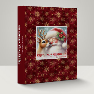 Santa Claus Rudolph Festive Holiday Memory Album Binder