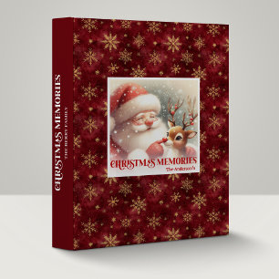 Santa Claus Rudolph Holiday Memory Album Christmas Binder