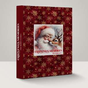 Santa Claus Rudolph Holiday Memory Album Festive Binder