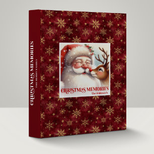 Santa Claus Rudolph Holiday Scrapbook Album Cozy  Binder