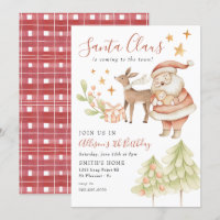 Santa Claus Rudolph Kids Holiday Birthday Party 