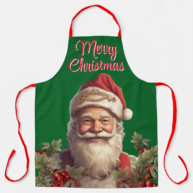 Santa Claus Saint Nicholas Christmas  Apron (Front)