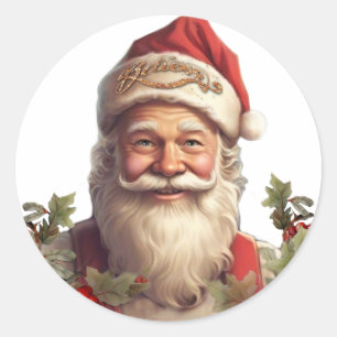Santa Claus Saint Nicholas Christmas Classic Round Sticker