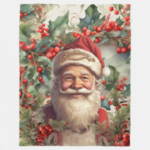 Santa Claus Saint Nicholas Christmas Fleece Blanket