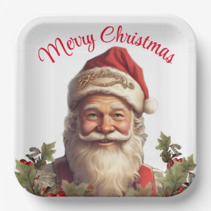 Santa Claus Saint Nicholas Christmas Paper Plate