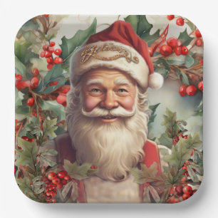 Santa Claus Saint Nicholas Christmas  Paper Plate