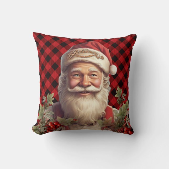 Santa Claus Saint Nicholas Christmas  Throw Pillow (Front)