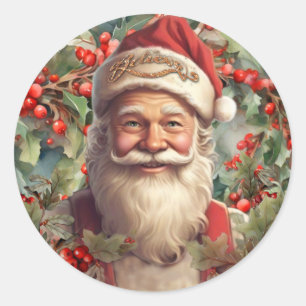 Santa Claus Saint Nicholas Classic Round Sticker
