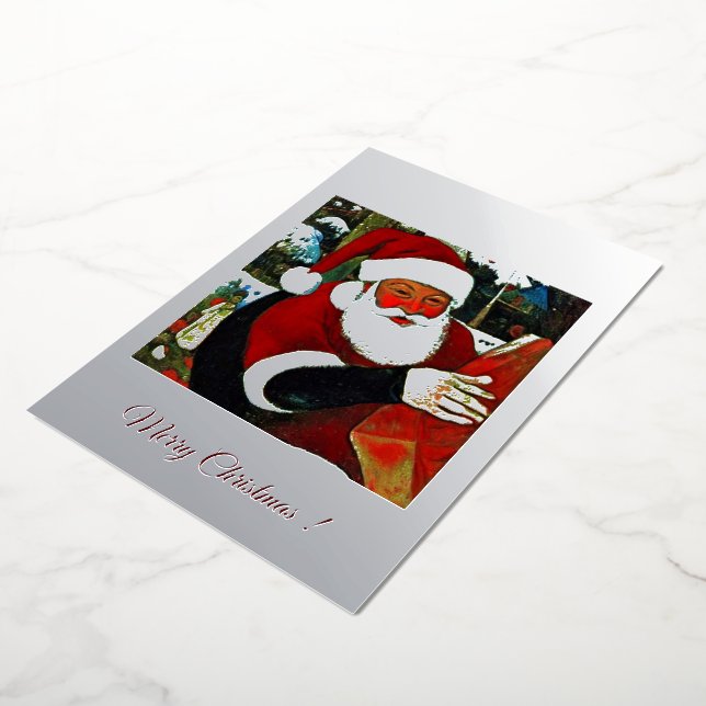 Santa Claus / Santa Claus Foil Holiday Card (Rotated)