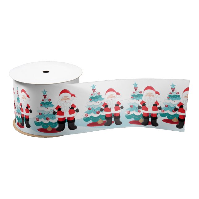 Santa Claus  Satin Ribbon (Spool)
