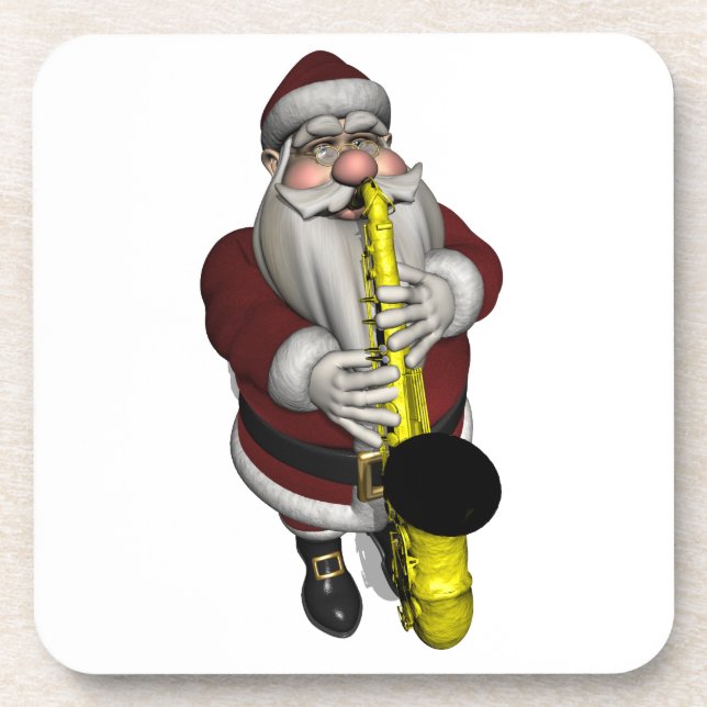 Santa Claus Saxophone Player Coaster (Front)