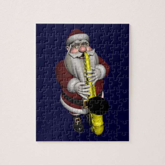 Santa Claus Saxophone Player Jigsaw Puzzle (Vertical)