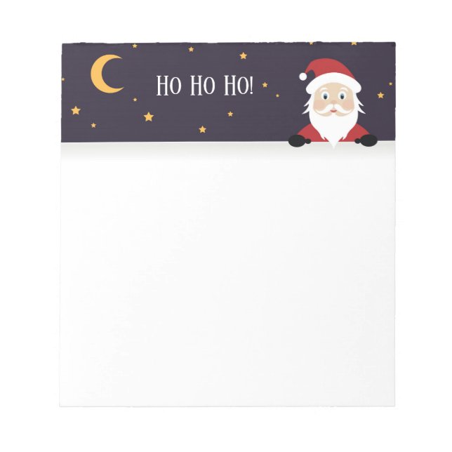 Santa Claus saying Ho ho ho! Xmas night Notepad (Front)