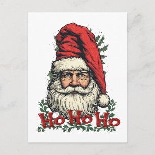 Santa Claus says: Ho ho ho on a Holiday Postcard