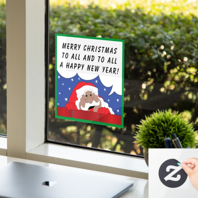 Santa Claus Says Window Cling (Office)